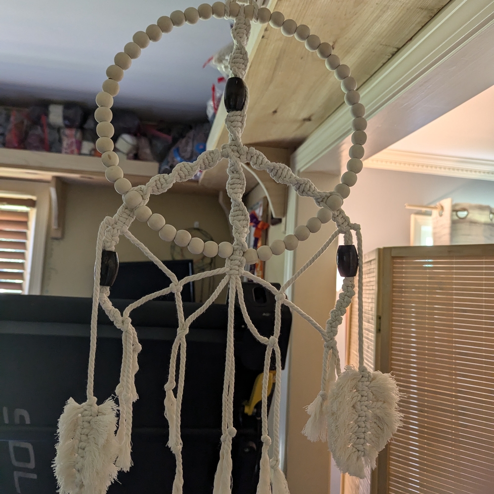 Bohemian White Dreamcatcher Tapestry